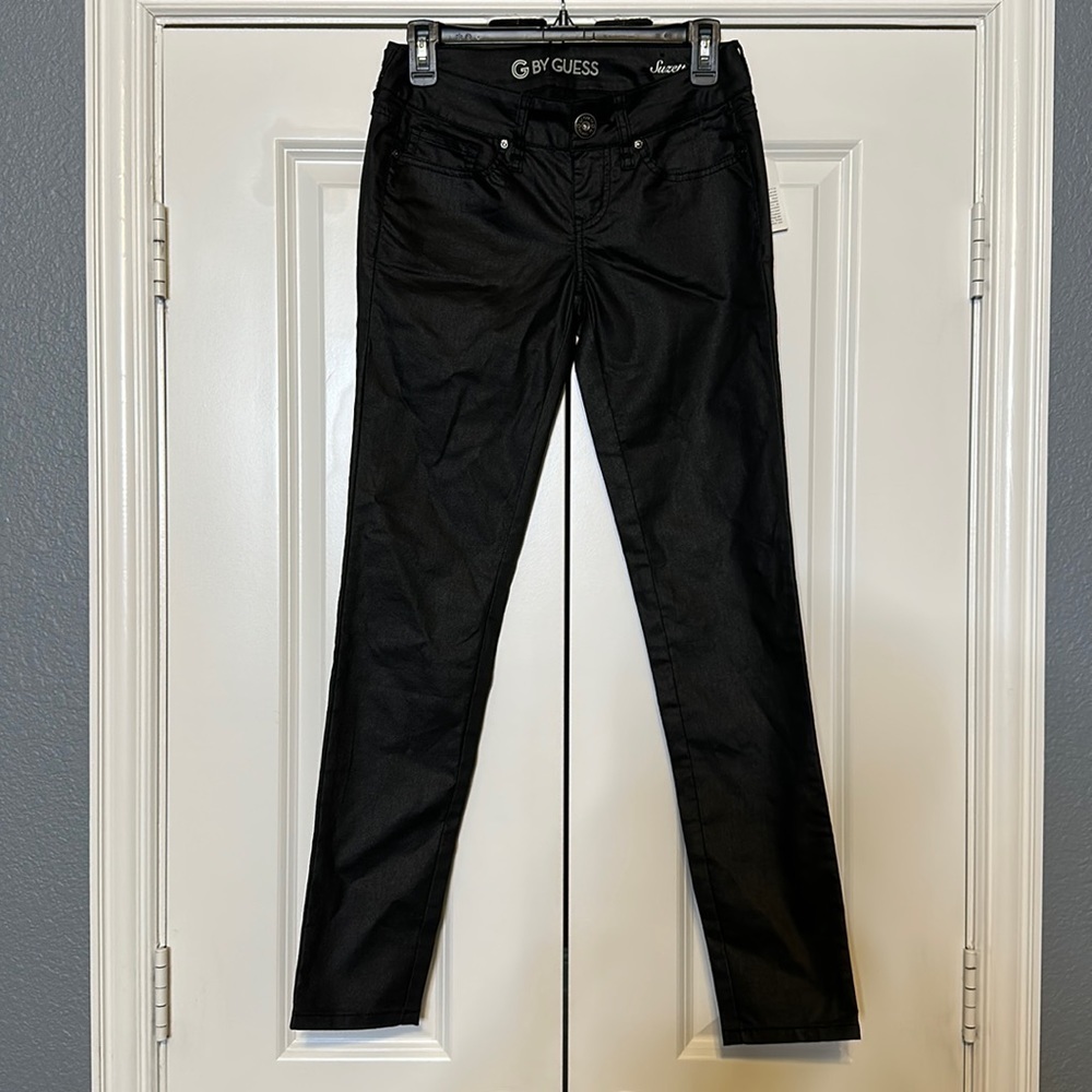 Guess Suzette Super Skinny black coated‎ pants size 26